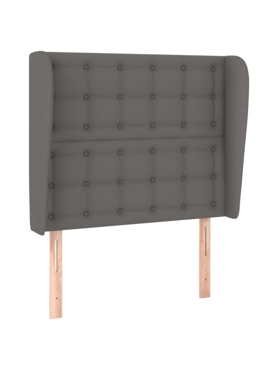 Čelo postele typu ušák tmavě šedé 103x23x118/128 cm umělá kůže