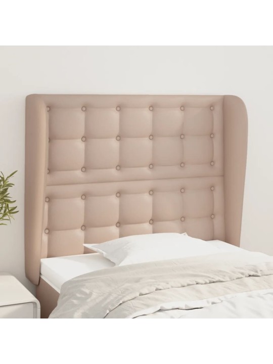 Čelo postele typu ušák cappuccino 103x23x118/128 cm umělá kůže