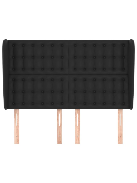Čelo postele typu ušák černé 147x23x118/128 cm umělá kůže