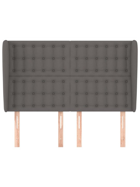 Čelo postele typu ušák tmavě šedé 147x23x118/128 cm umělá kůže
