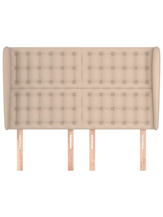 Čelo postele typu ušák cappuccino 147x23x118/128 cm umělá kůže