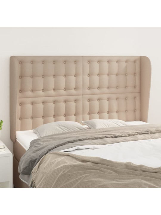 Čelo postele typu ušák cappuccino 147x23x118/128 cm umělá kůže