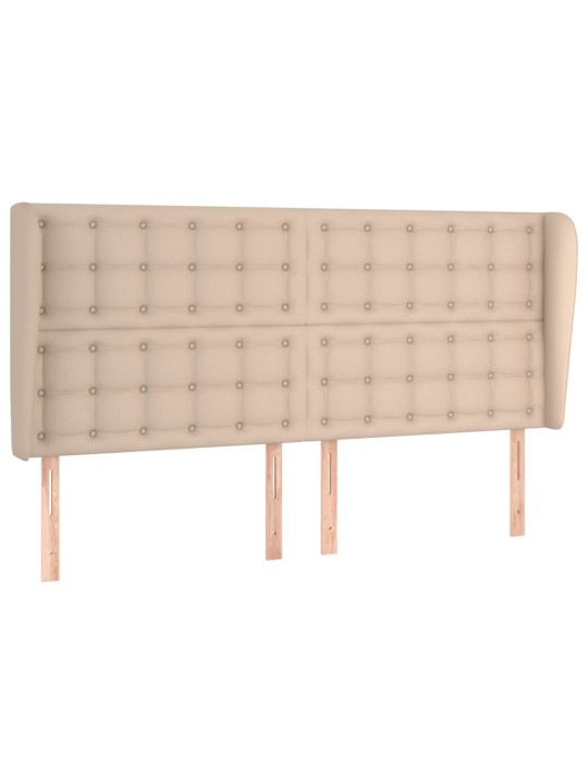 Čelo postele typu ušák cappuccino 183x23x118/128 cm umělá kůže