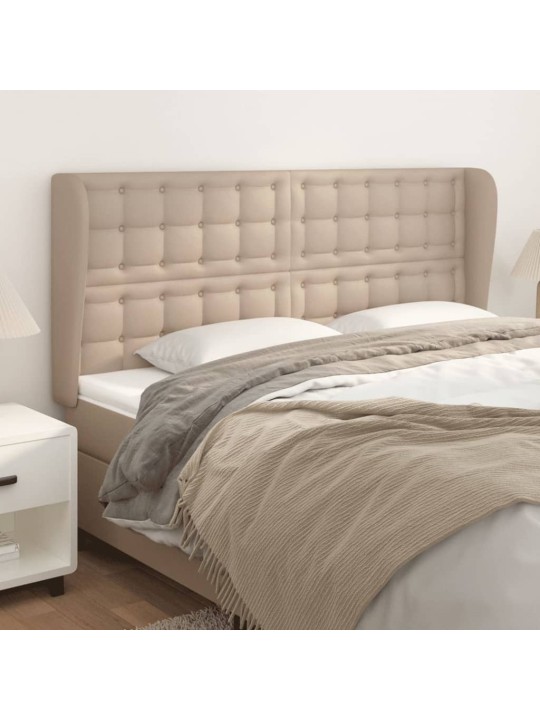 Čelo postele typu ušák cappuccino 183x23x118/128 cm umělá kůže