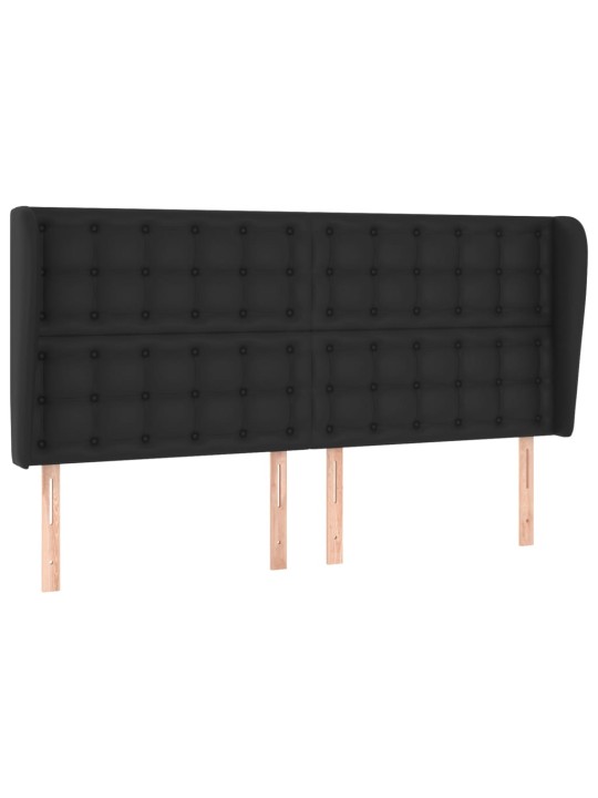 Čelo postele typu ušák černé 203x23x118/128 cm umělá kůže