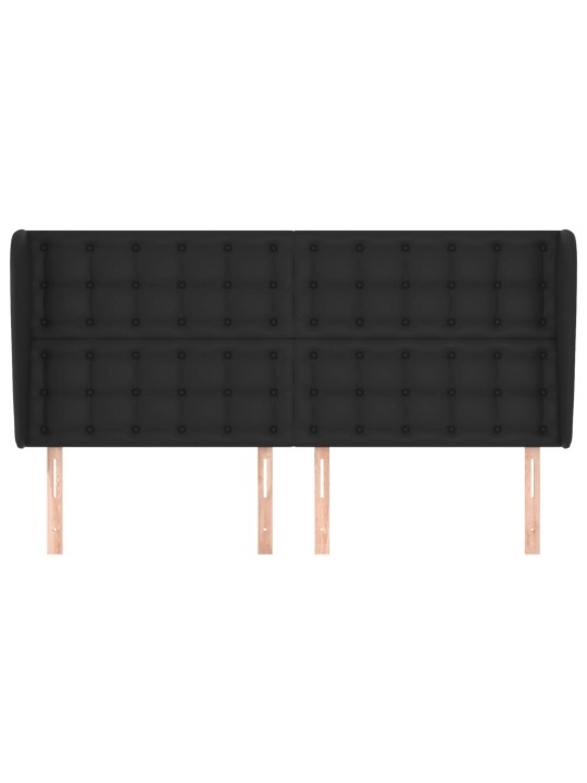 Čelo postele typu ušák černé 203x23x118/128 cm umělá kůže