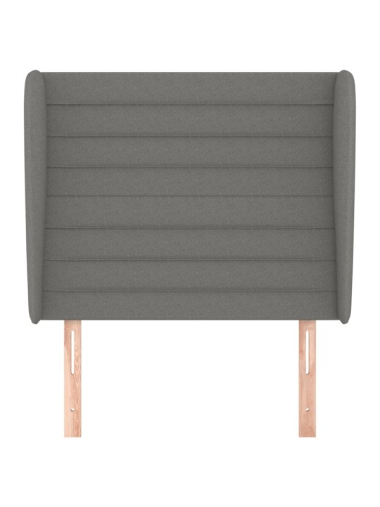 Čelo postele typu ušák tmavě šedé 83 x 23 x 118/128 cm textil