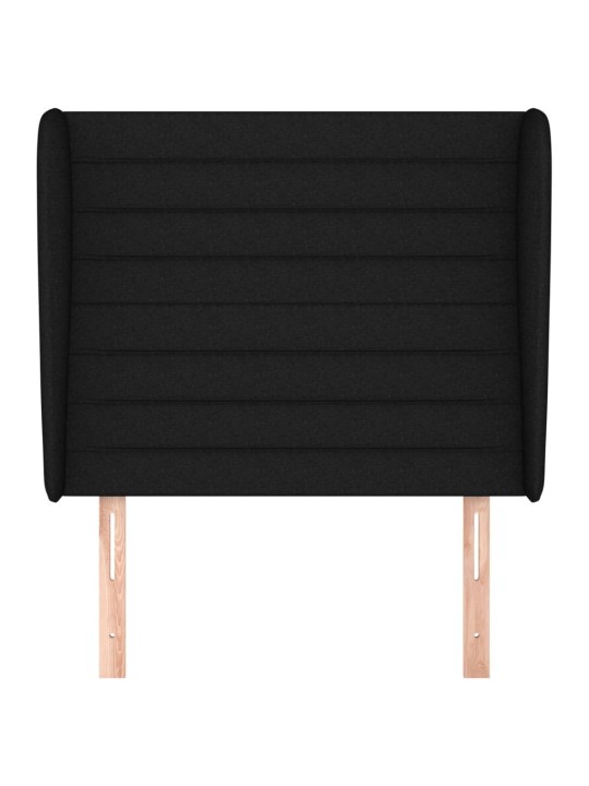 Čelo postele typu ušák černé 83 x 23 x 118/128 cm textil