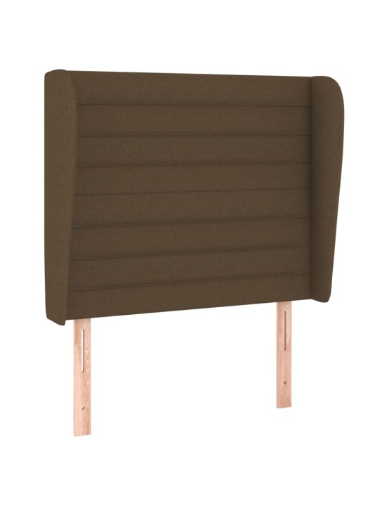 Čelo postele typu ušák tmavě hnědé 83 x 23 x 118/128 cm textil