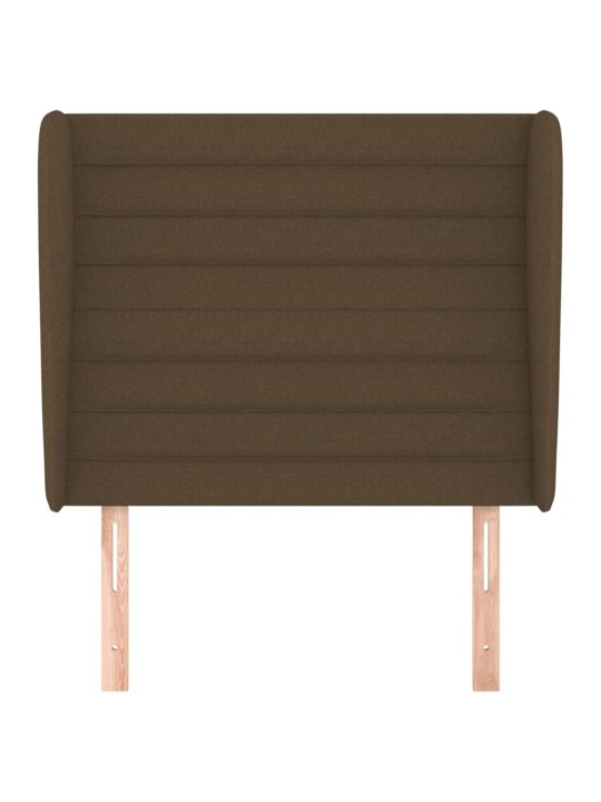 Čelo postele typu ušák tmavě hnědé 83 x 23 x 118/128 cm textil