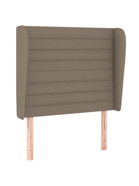 Čelo postele typu ušák taupe 83 x 23 x 118/128 cm textil