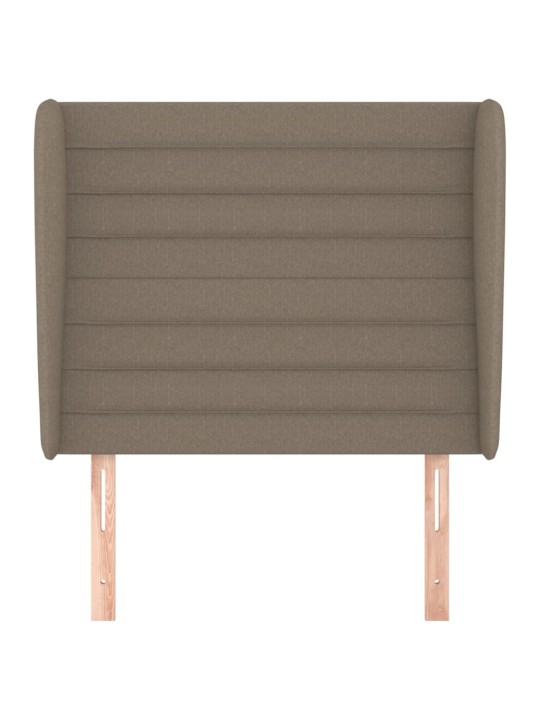 Čelo postele typu ušák taupe 83 x 23 x 118/128 cm textil