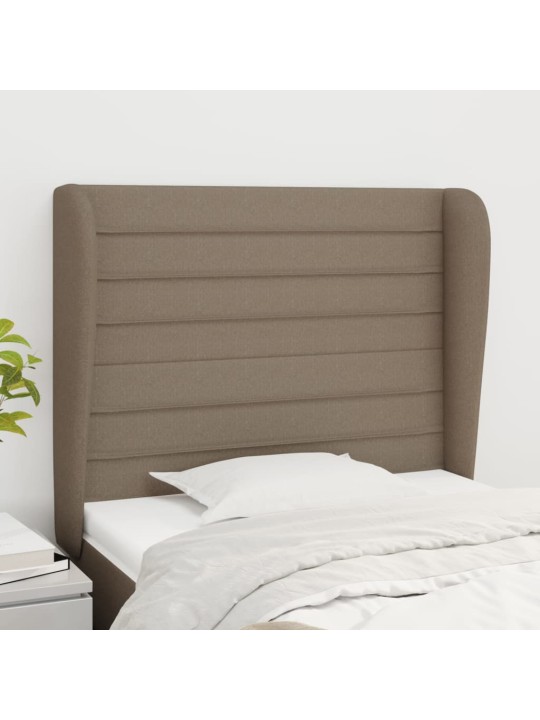 Čelo postele typu ušák taupe 83 x 23 x 118/128 cm textil