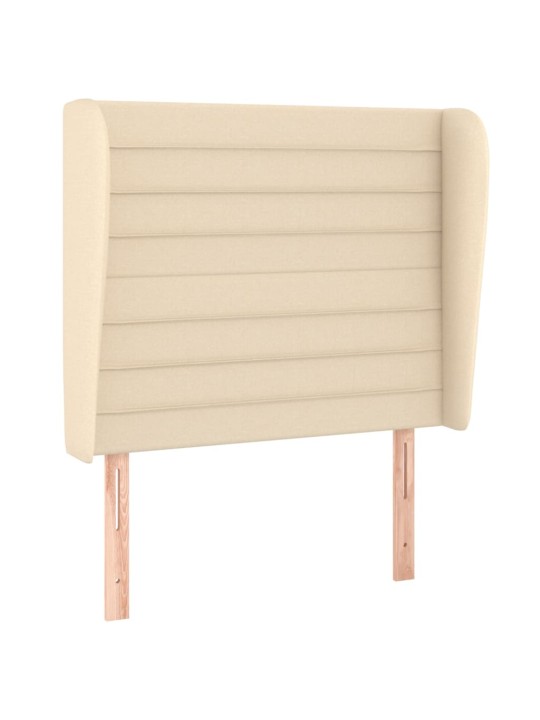 Čelo postele typu ušák krémové 83 x 23 x 118/128 cm textil