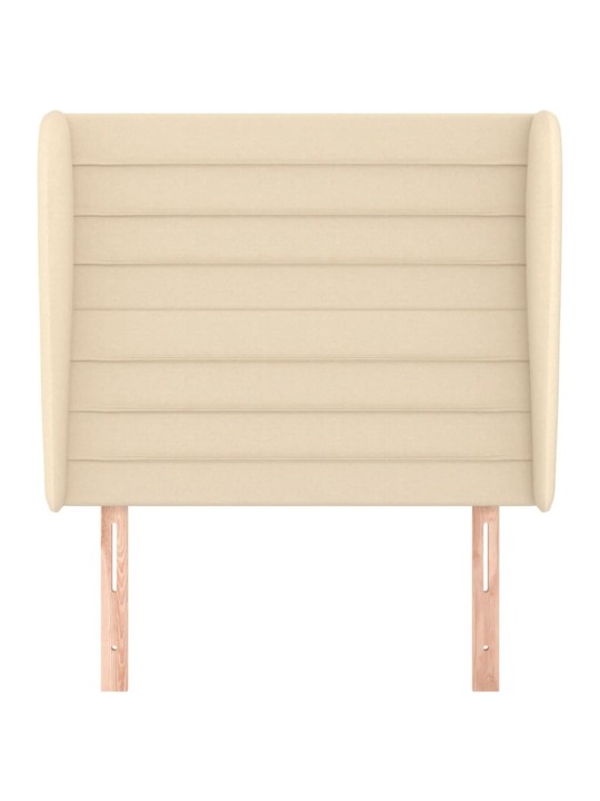 Čelo postele typu ušák krémové 83 x 23 x 118/128 cm textil