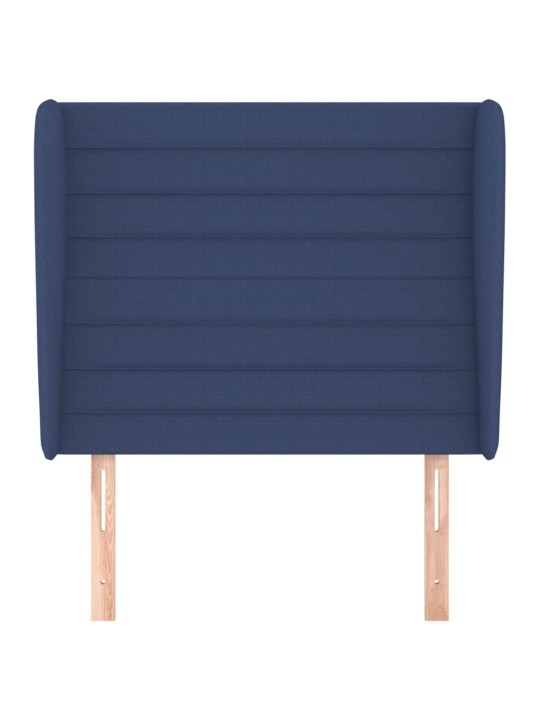 Čelo postele typu ušák modré 83 x 23 x 118/128 cm textil