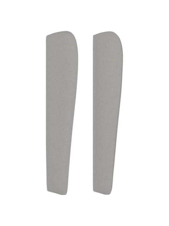 Čelo postele typu ušák světle šedé 93 x 23 x 118/128 cm textil