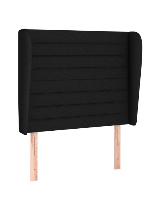 Čelo postele typu ušák černé 93x23x118/128 cm textil