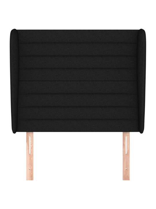 Čelo postele typu ušák černé 103x23x118/128 cm textil