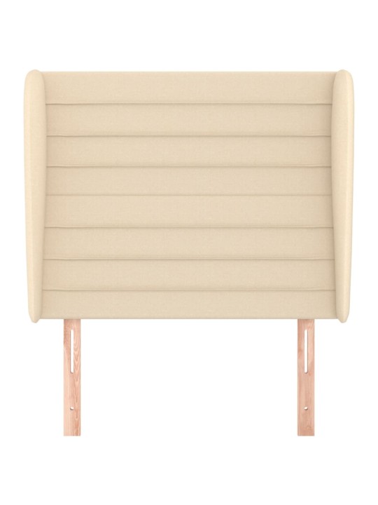 Čelo postele typu ušák krémové 103x23x118/128 cm textil