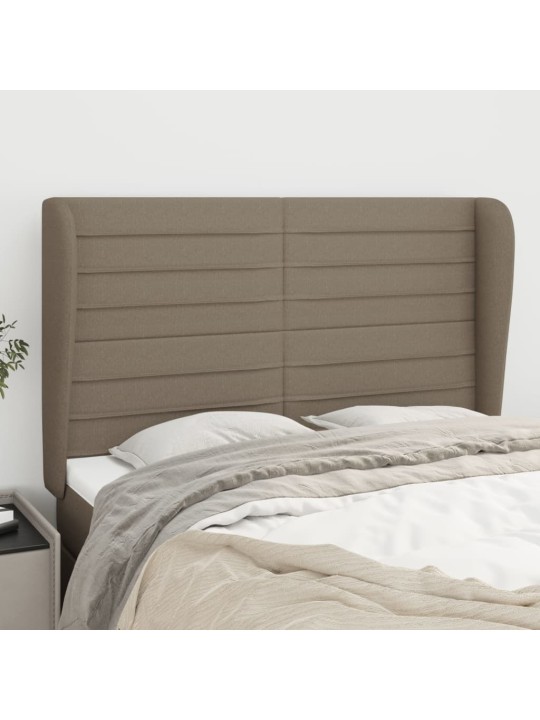 Čelo postele typu ušák taupe 147x23x118/128 cm textil