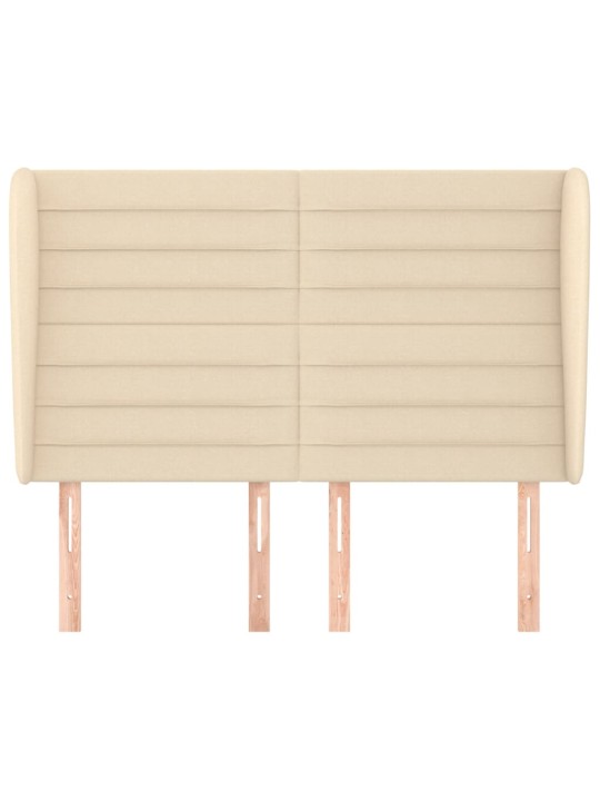 Čelo postele typu ušák krémové 147x23x118/128 cm textil