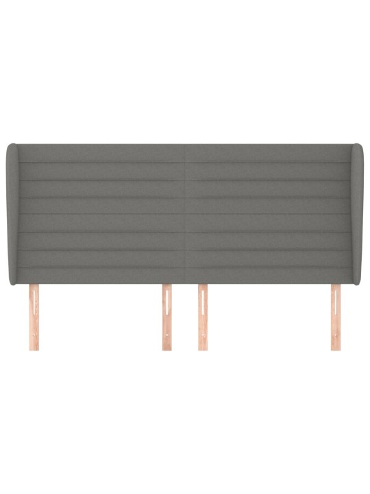 Čelo postele typu ušák tmavě šedé 163x23x118/128 cm textil