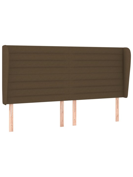 Čelo postele typu ušák tmavě hnědé 163x23x118/128 cm textil
