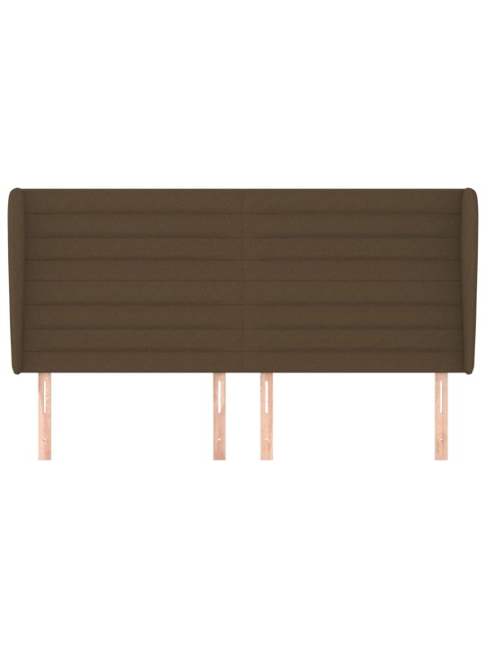 Čelo postele typu ušák tmavě hnědé 163x23x118/128 cm textil