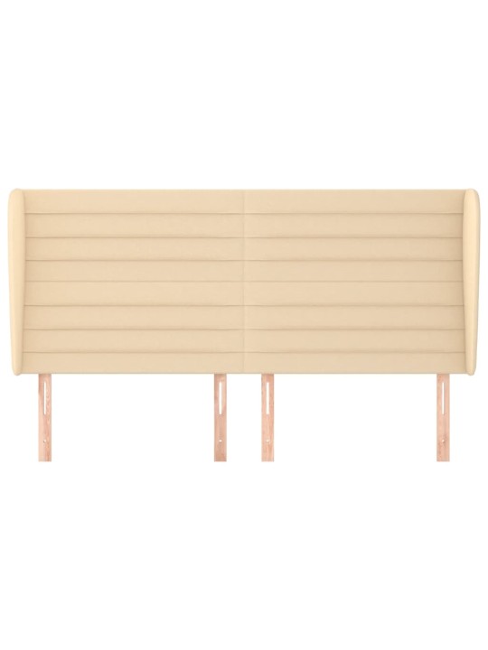 Čelo postele typu ušák krémové 163x23x118/128 cm textil