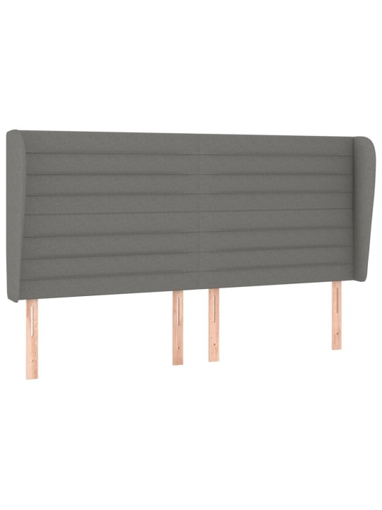 Čelo postele typu ušák tmavě šedé 183x23x118/128 cm textil