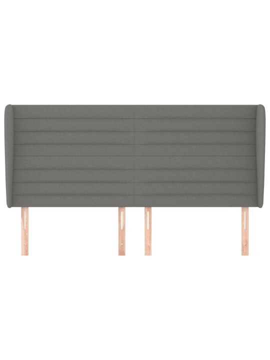 Čelo postele typu ušák tmavě šedé 183x23x118/128 cm textil