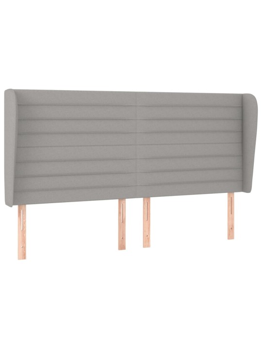 Čelo postele typu ušák světle šedé 203x23x118/128 cm textil