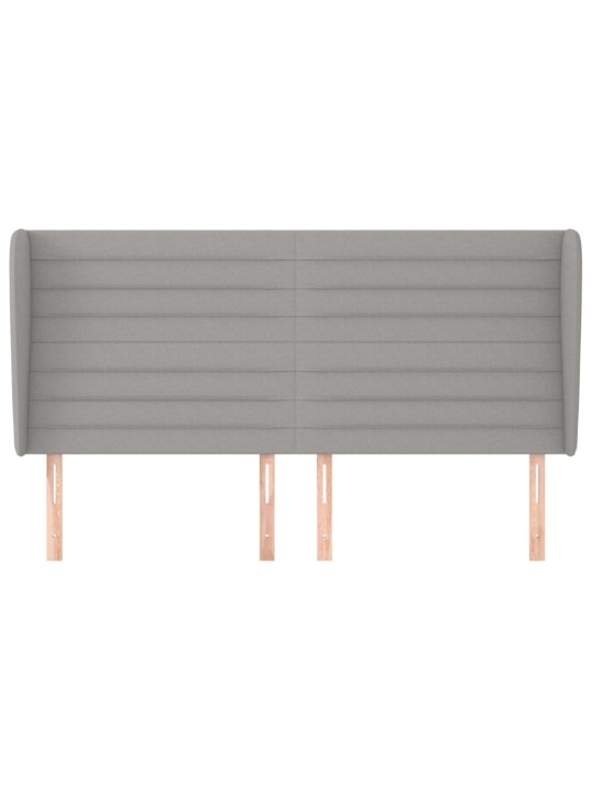 Čelo postele typu ušák světle šedé 203x23x118/128 cm textil