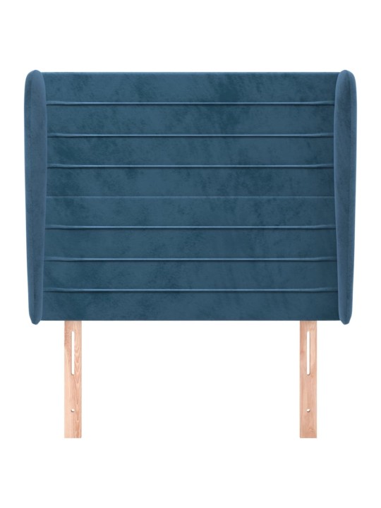 Čelo postele typu ušák tmavě modrá 93x23x118/128 cm samet