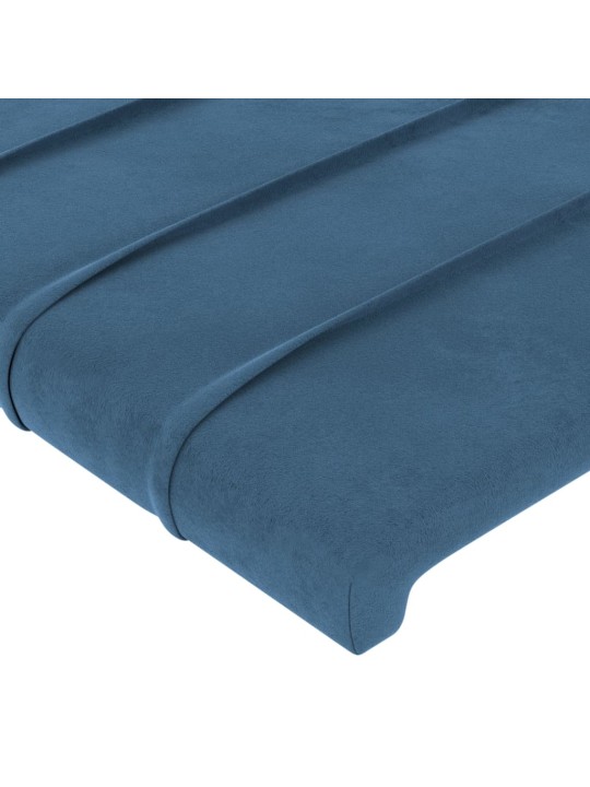 Čelo postele typu ušák tmavě modrá 93x23x118/128 cm samet