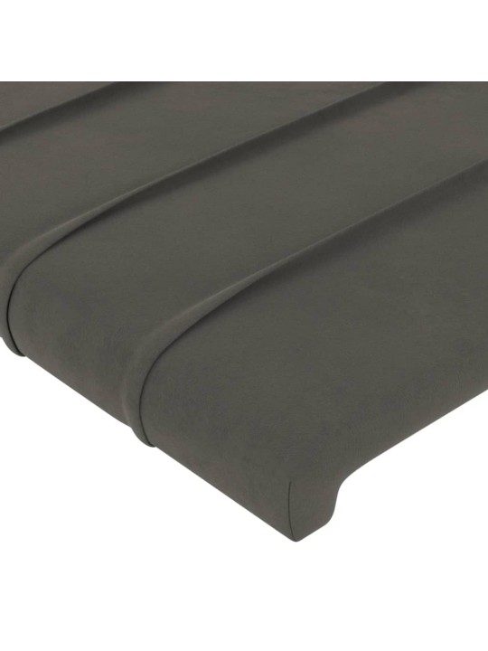 Čelo postele typu ušák tmavě šedé 103x23x118/128 cm samet
