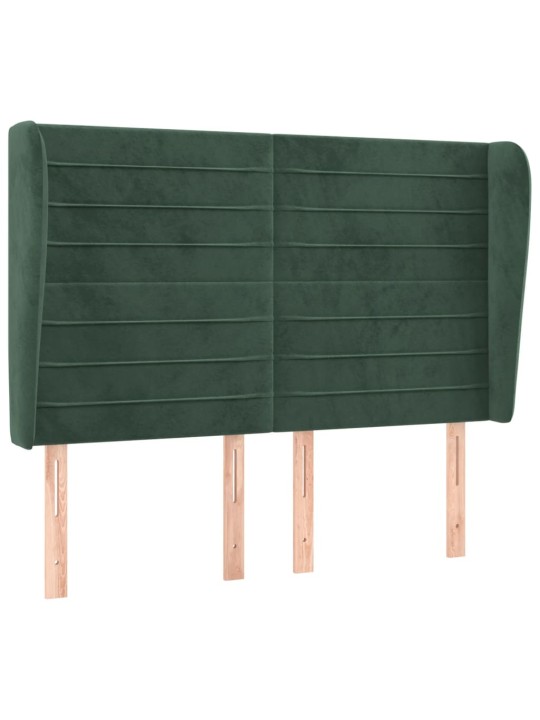 Čelo postele typu ušák tmavě šedé 147x23x118/128 cm samet