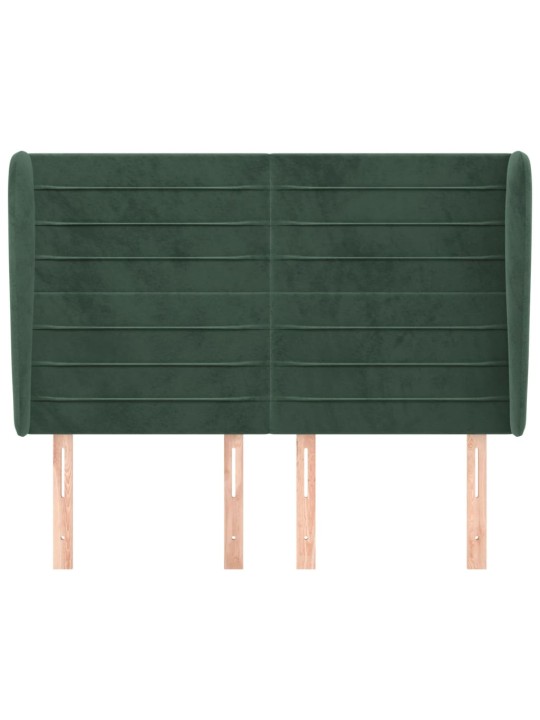 Čelo postele typu ušák tmavě šedé 147x23x118/128 cm samet