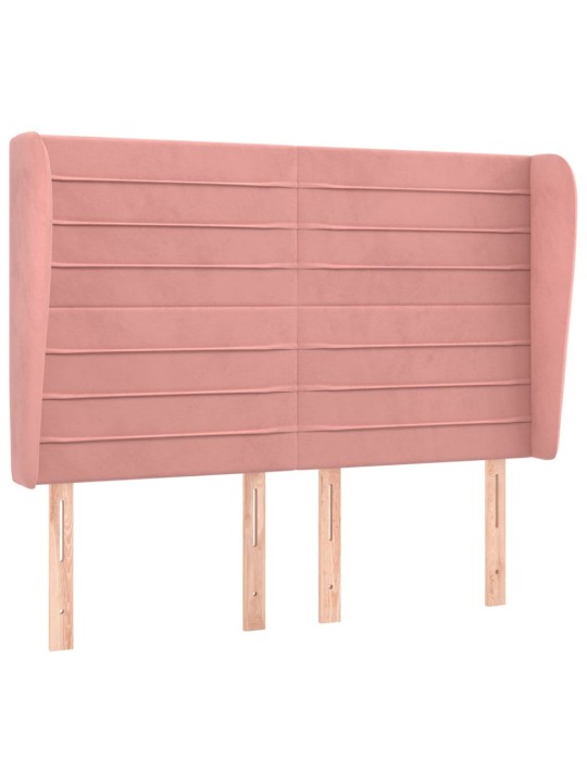 Čelo postele typu ušák růžové 147x23x118/128 cm samet