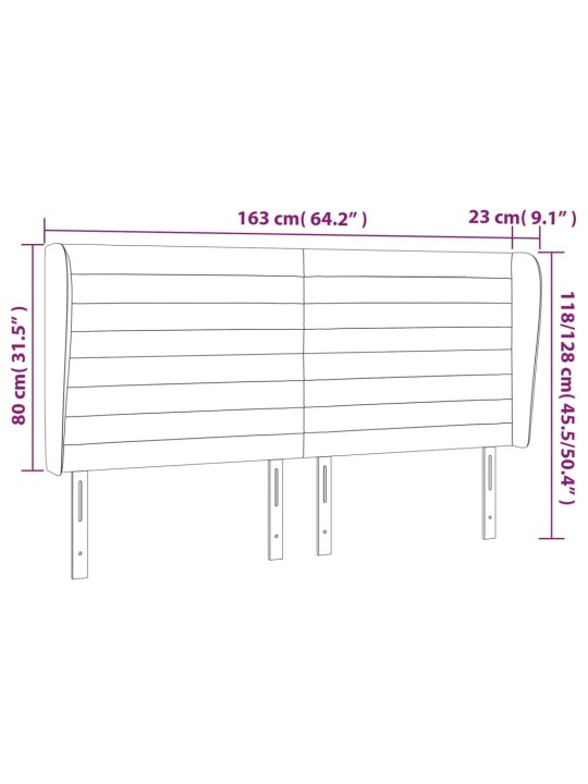 Čelo postele typu ušák tmavě zelená 163x23x118/128 cm samet