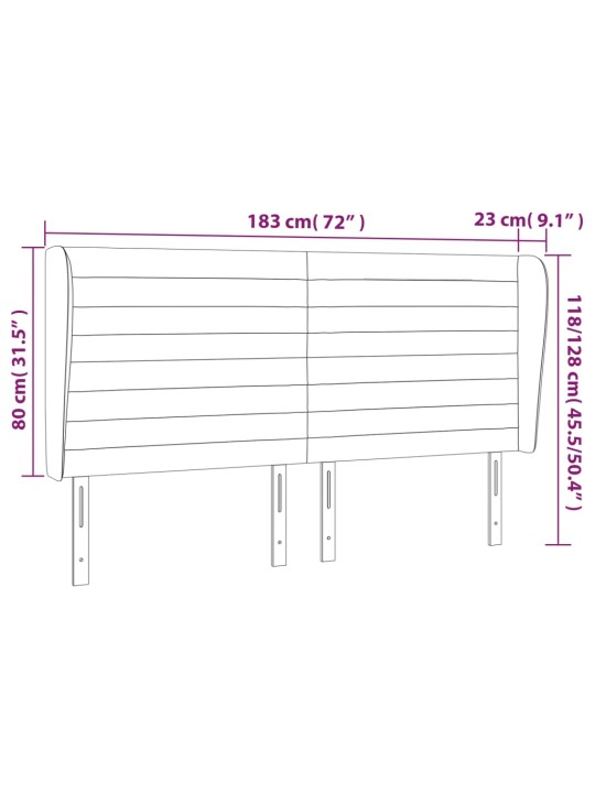 Čelo postele typu ušák tmavě zelená 183x23x118/128 cm samet