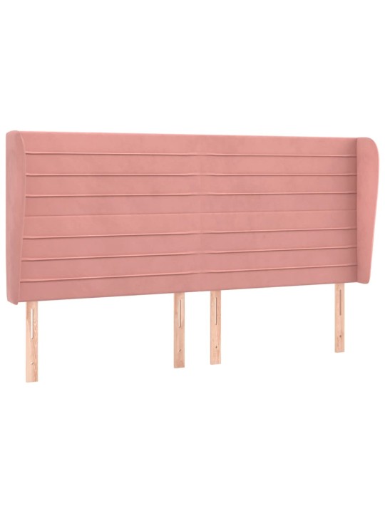 Čelo postele typu ušák růžová 183x23x118/128 cm samet