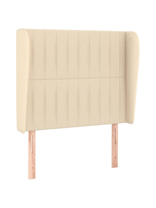 Čelo postele typu ušák krémové 83 x 23 x 118/128 cm textil