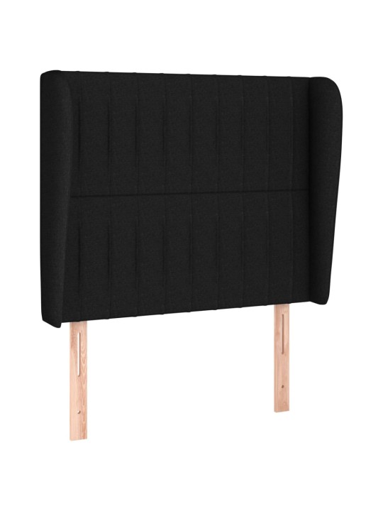 Čelo postele typu ušák černé 93x23x118/128 cm textil