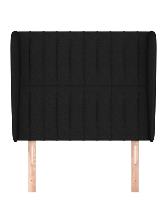 Čelo postele typu ušák černé 93x23x118/128 cm textil
