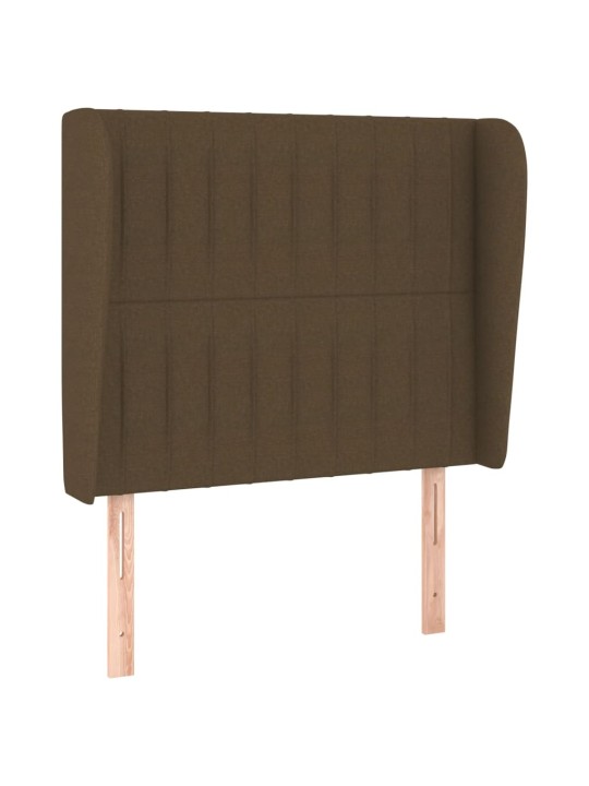 Čelo postele typu ušák tmavě hnědé 93x23x118/128 cm textil