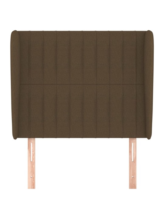 Čelo postele typu ušák tmavě hnědé 93x23x118/128 cm textil