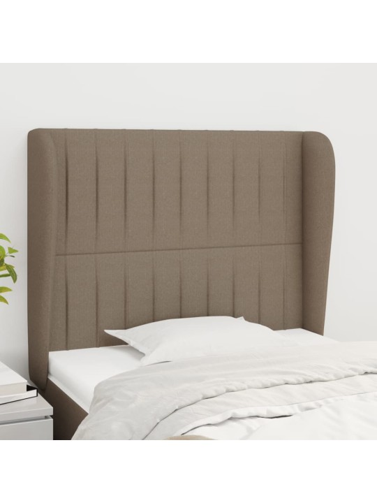 Čelo postele typu ušák taupe 93x23x118/128 cm textil