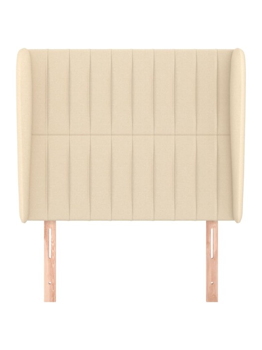 Čelo postele typu ušák krémové 93x23x118/128 cm textil